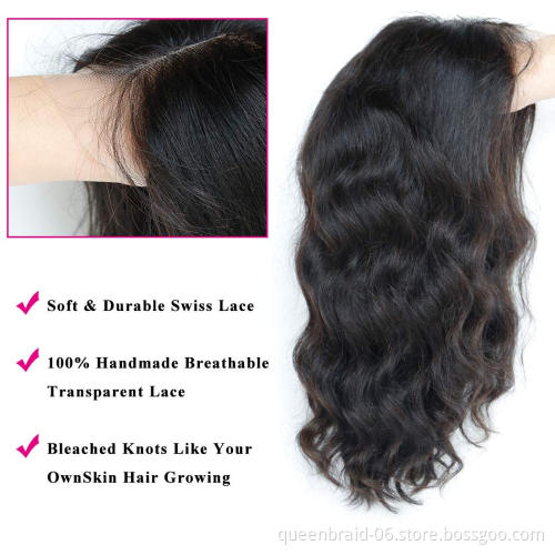 Body Wave Short Bob Wig 13x4 Lace Frontal Human Hair Wig 4x4 Brazilian Remy Body Wave Closure Wigs Pre Plucked With Baby Hair
